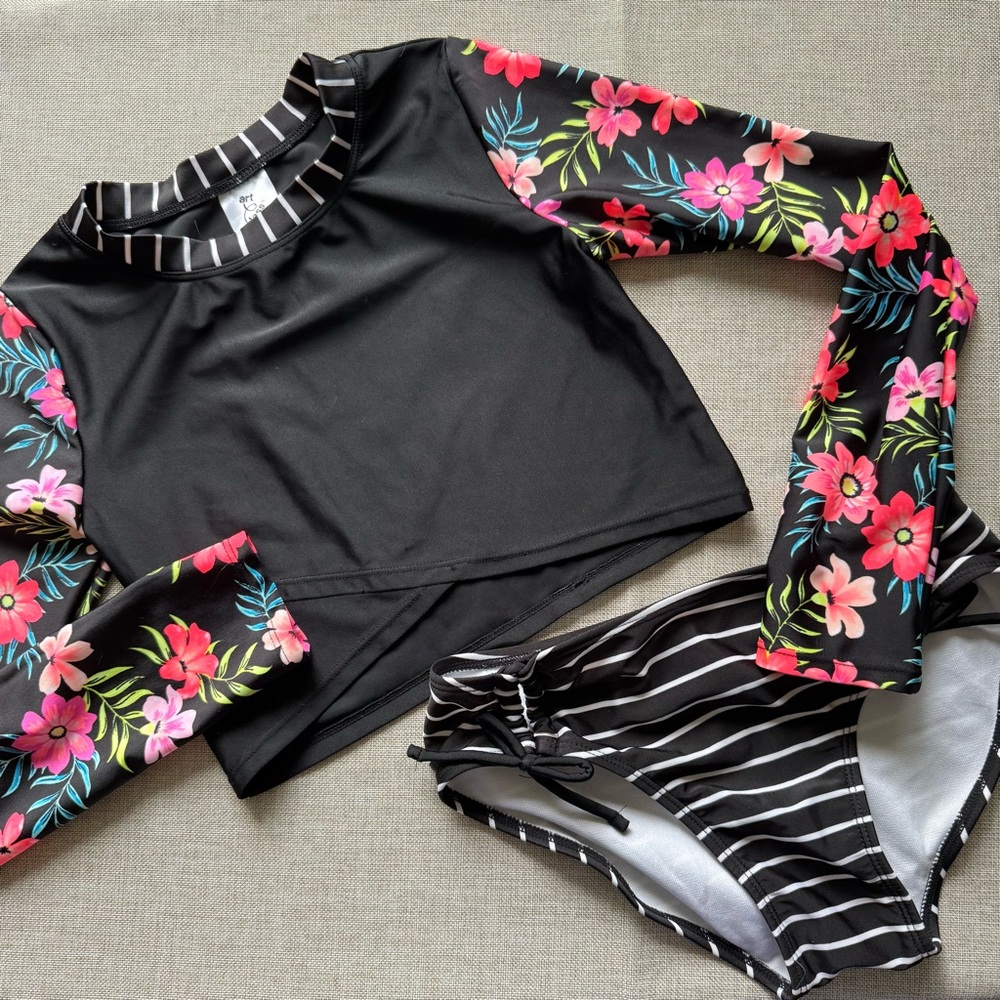 Girls Tropical Rash Guard Set